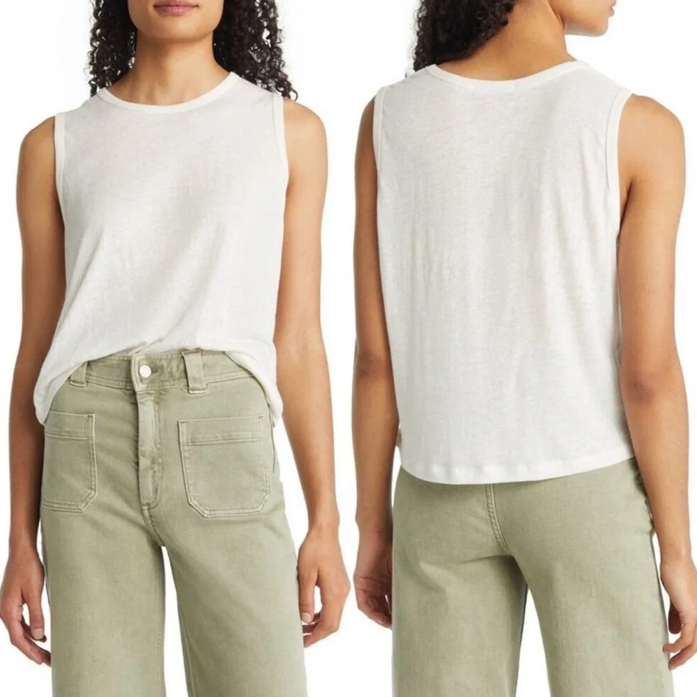 MARINE LAYER NWT Oversized Tank‎ In Natural Hemp Blend Sheer Size XL
